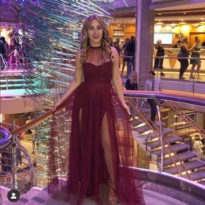 off the tulle gown wine. *Altered*